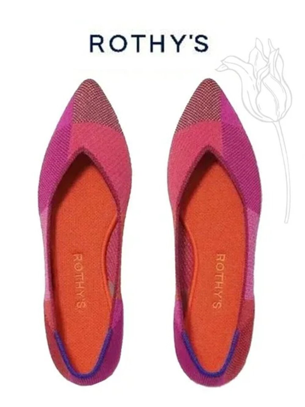 ROTHY’S The Point Rare Limited Edition Plaid Metallic Pomegranate Shoes …